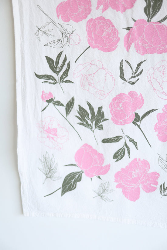 Peony Tea Towel