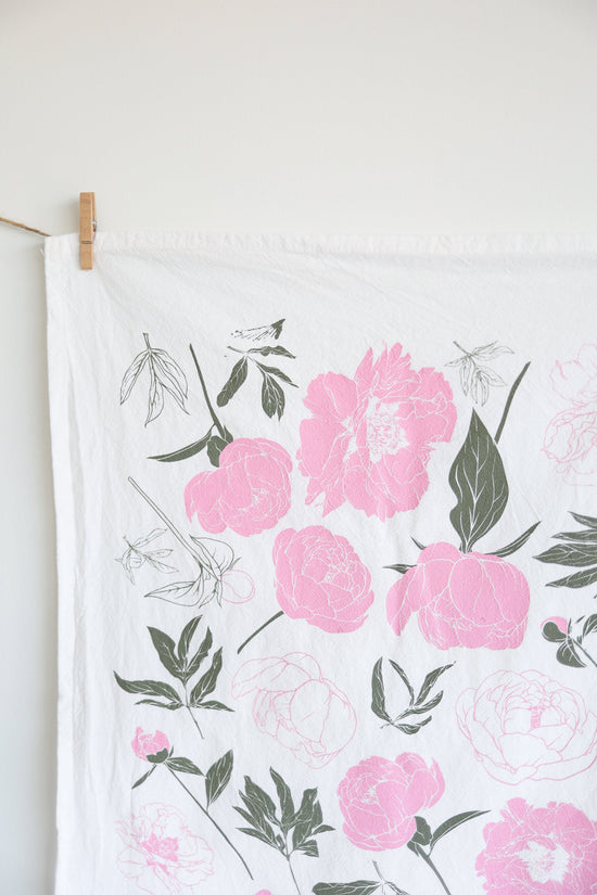 Peony Tea Towel