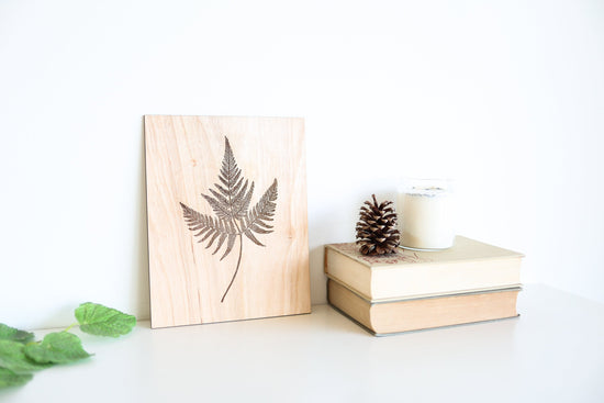 Wooden Fern Panel Wall Art