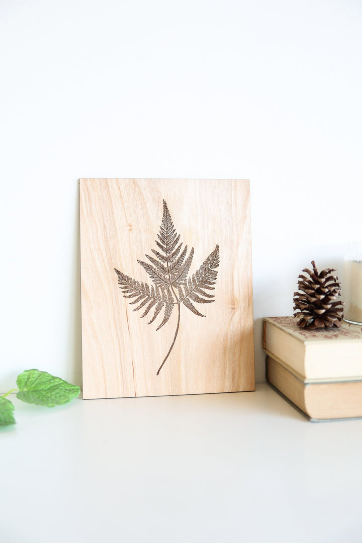 Wooden Fern Panel Wall Art