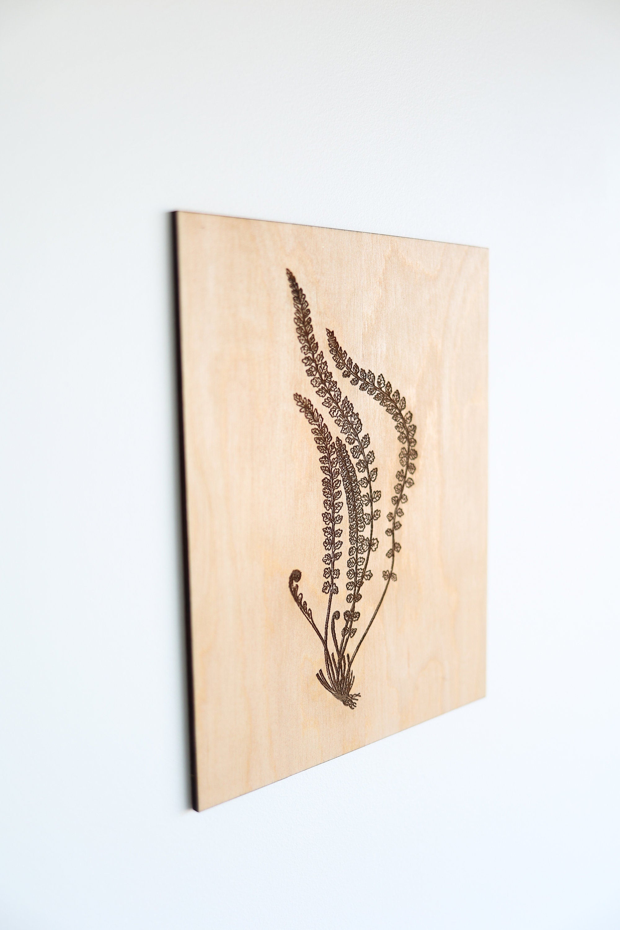 Wooden Fern Fronds Panel Wall Art