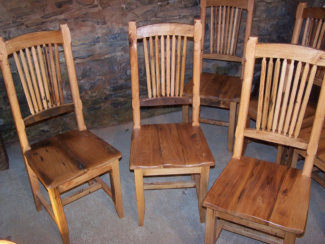 Antique-inspired Wormy Chestnut Dining Chair