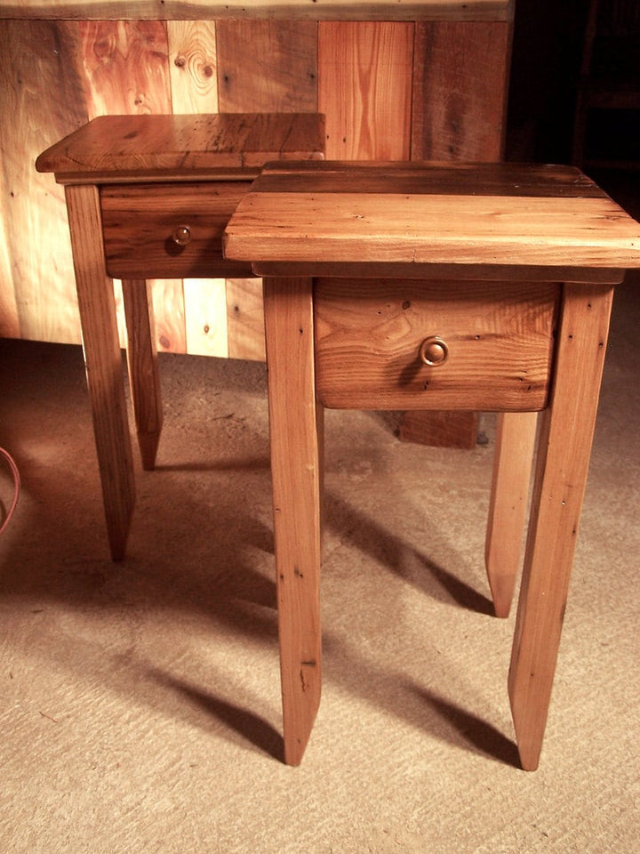 Reclaimed Wormy Chestnut Nightstand with Drawer