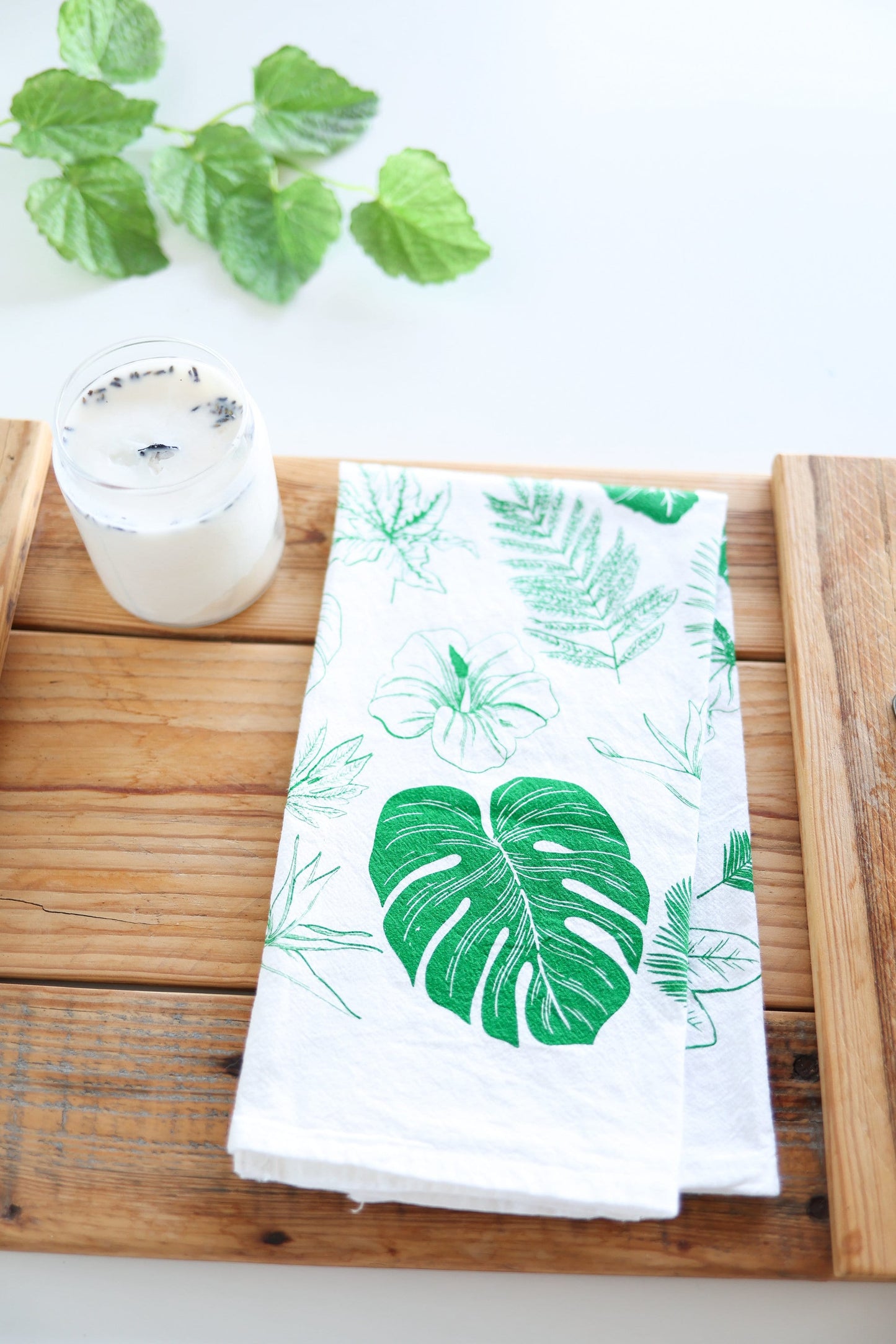 Tropical Leaves Tea Towel