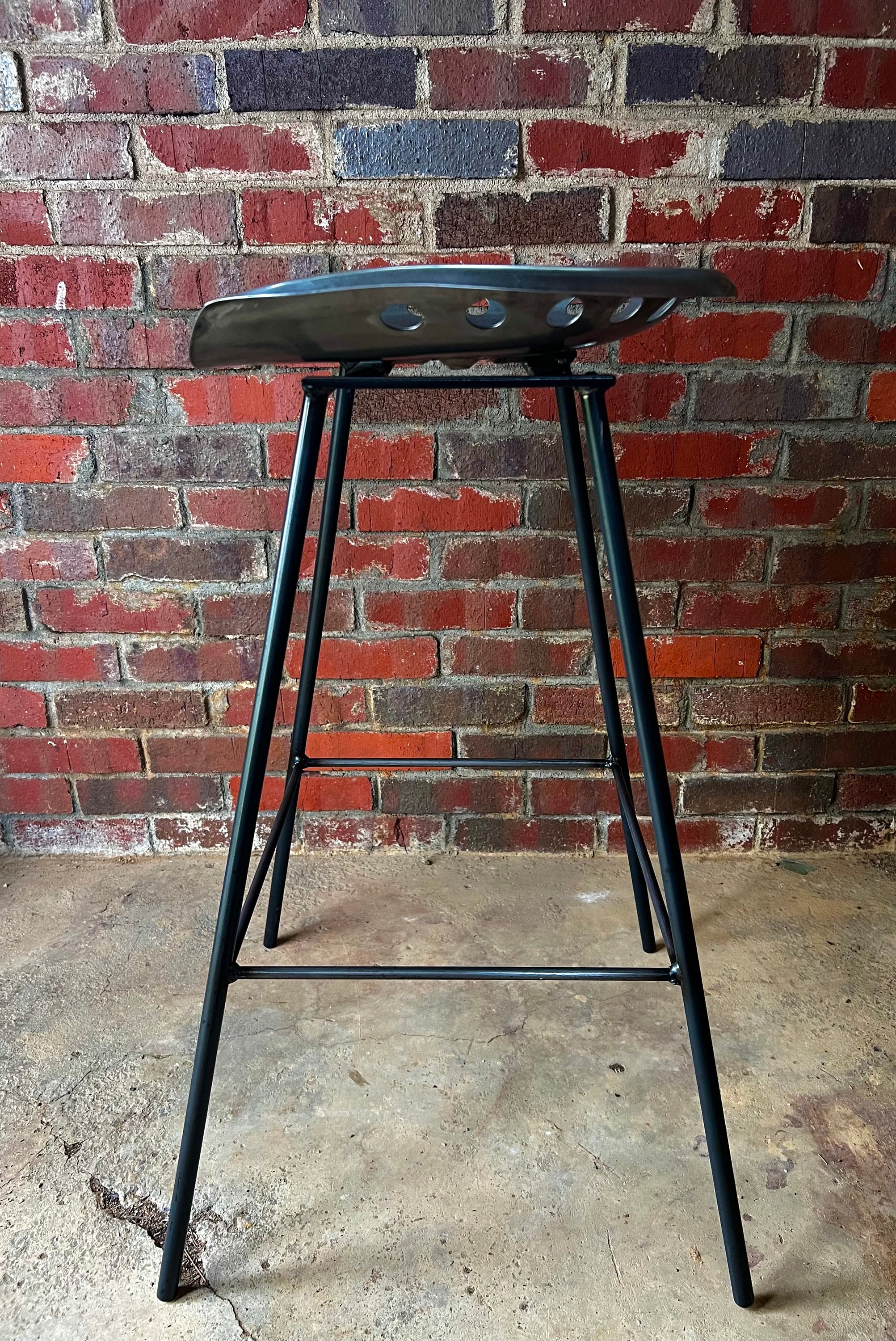 Metal Tactor Seat Stool, Black