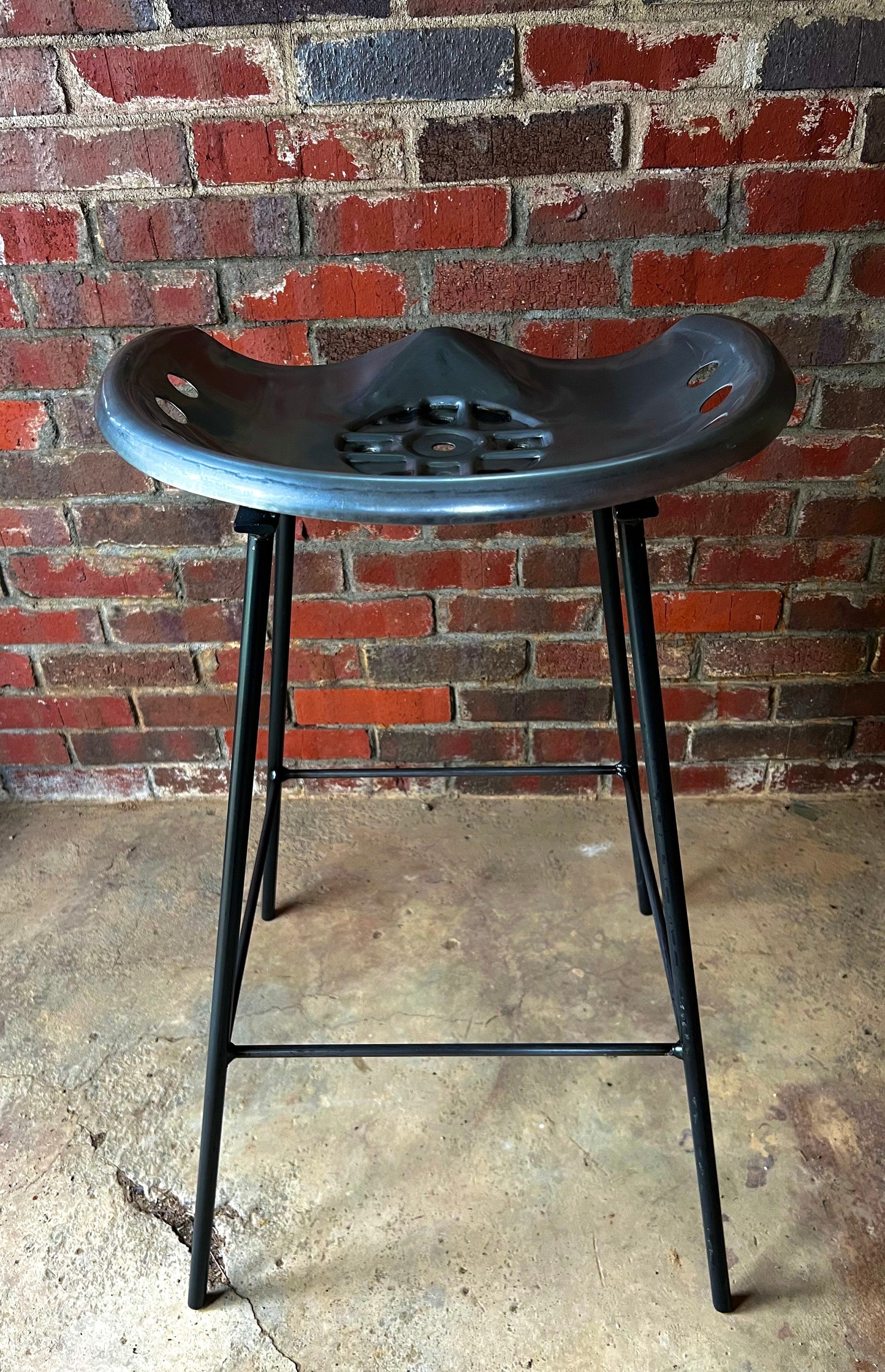 Metal Tactor Seat Stool, Black