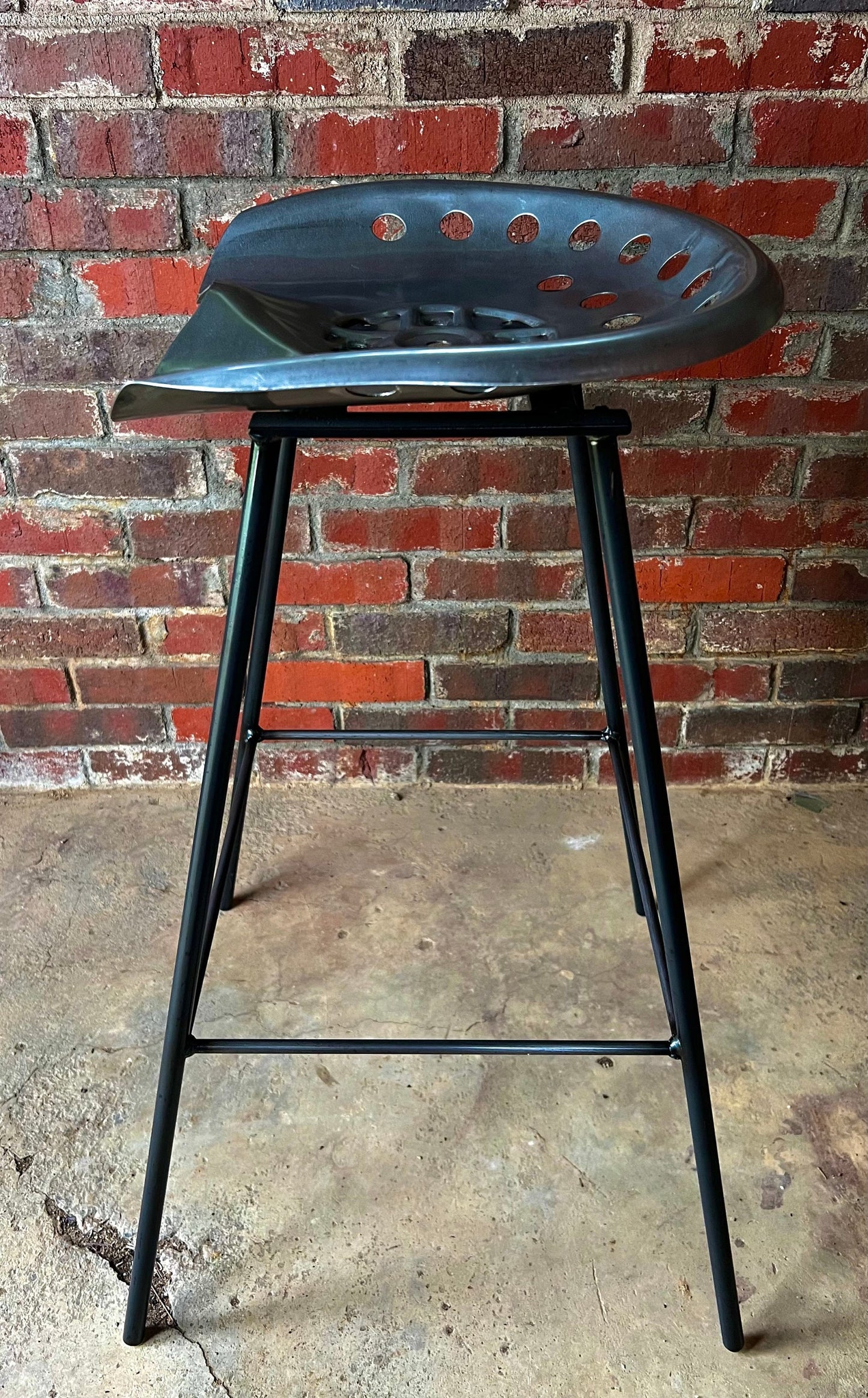 Metal Tactor Seat Stool, Black