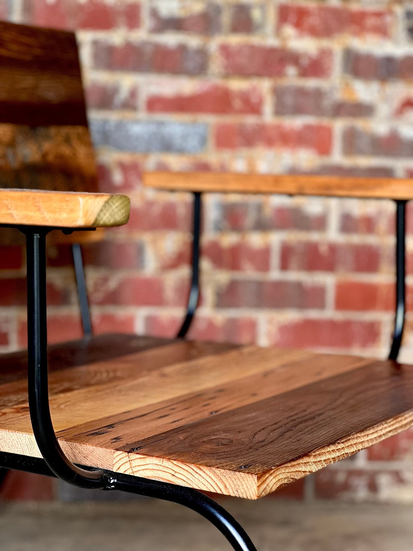 Mid-century Modern Reclaimed Wood & Industrial Metal Lounge Chair