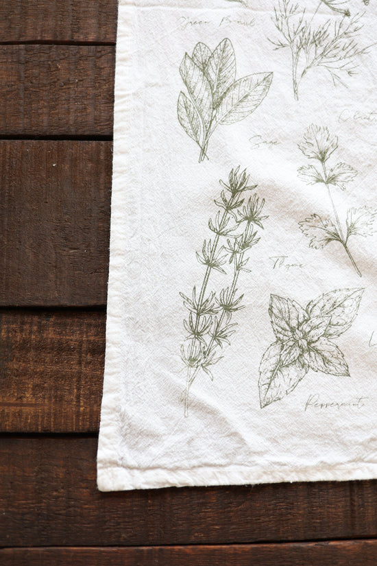 Kitchen Herbs Tea Towel