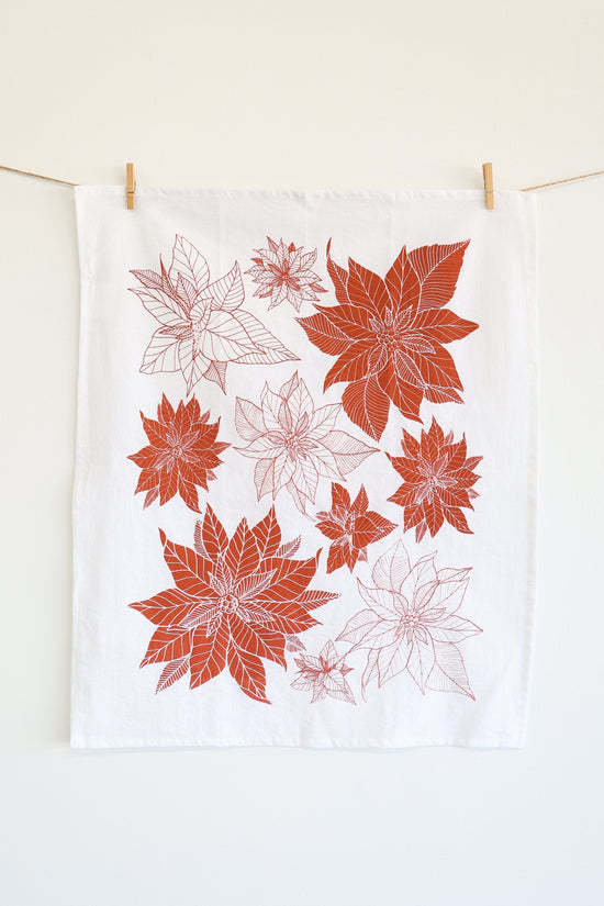 Poinsettia Tea Towel