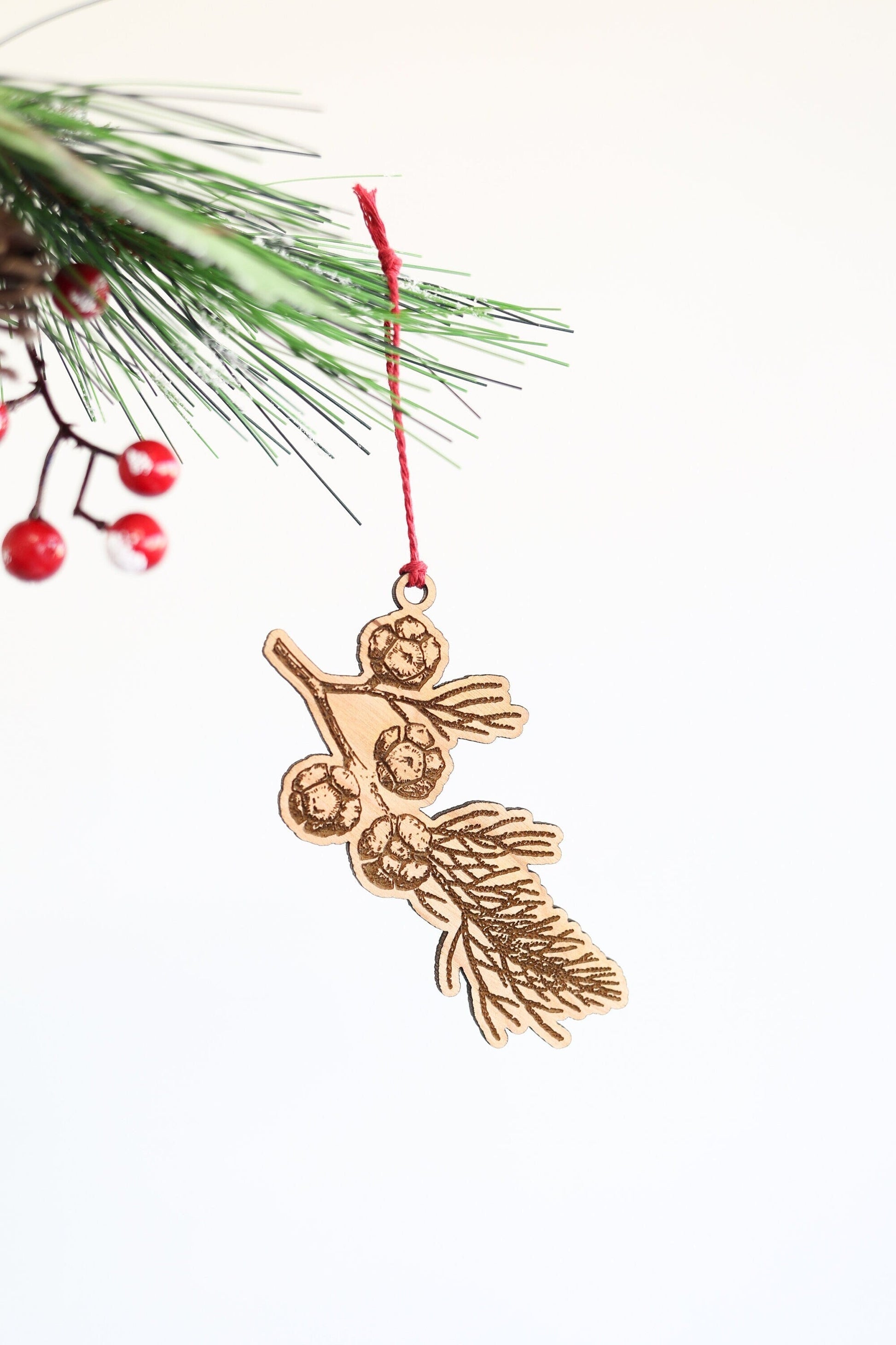 Vertical Pine Branch Ornament