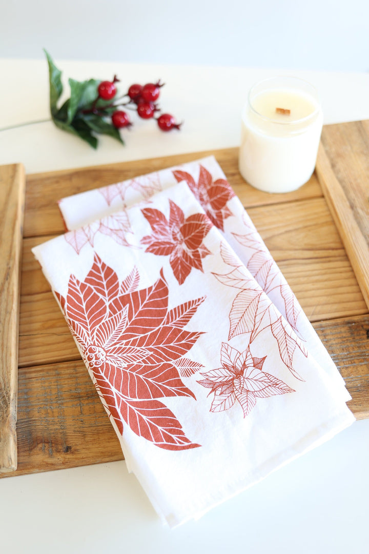 Poinsettia Tea Towel