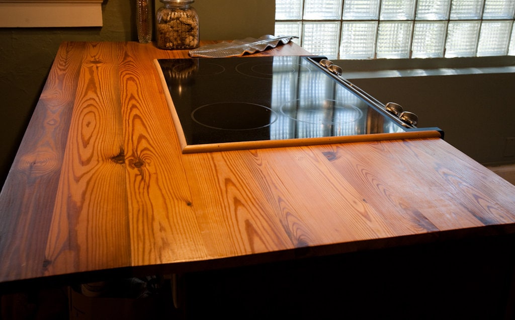 Heart Pine Butcher Block Countertop