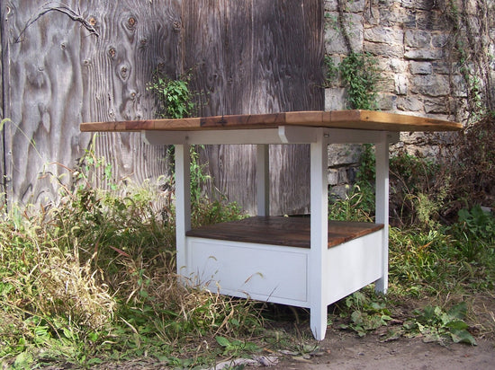 Reclaimed Tulip Wood Butcher Block Kitchen Island with Storage