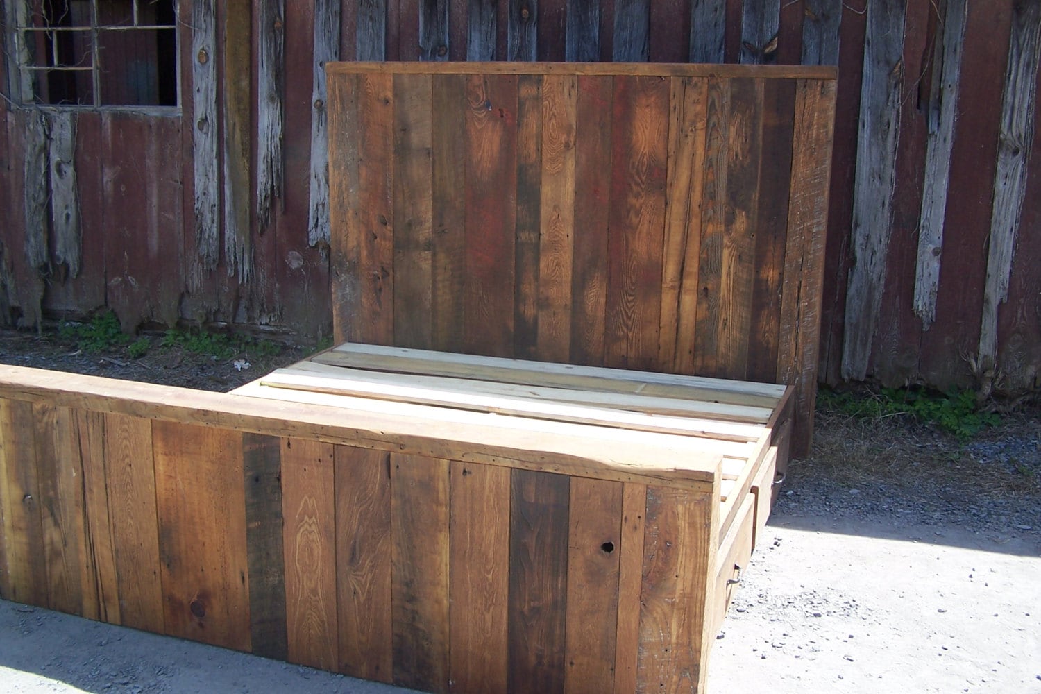 "The Mountain Man" Reclaimed Wood Platform Bed with Storage