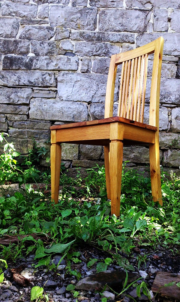 "Williamsburg Colonial Style" Reclaimed Wormy Chestnut Heirloom Dining Chair