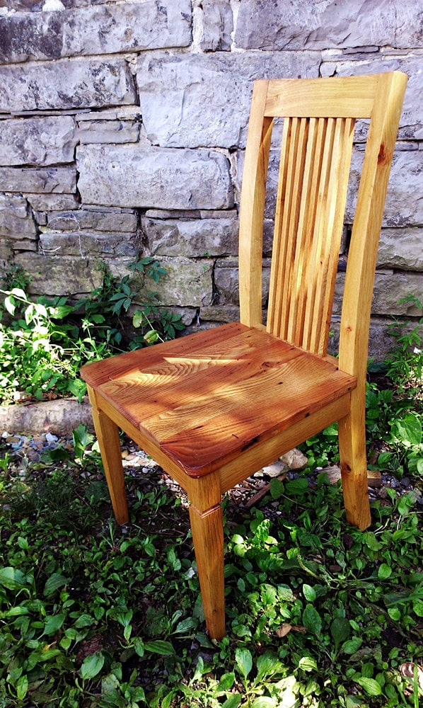 "Williamsburg Colonial Style" Reclaimed Wormy Chestnut Heirloom Dining Chair