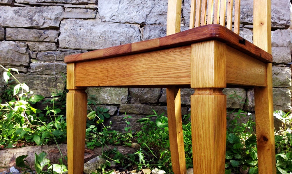 "Williamsburg Colonial Style" Reclaimed Wormy Chestnut Heirloom Dining Chair