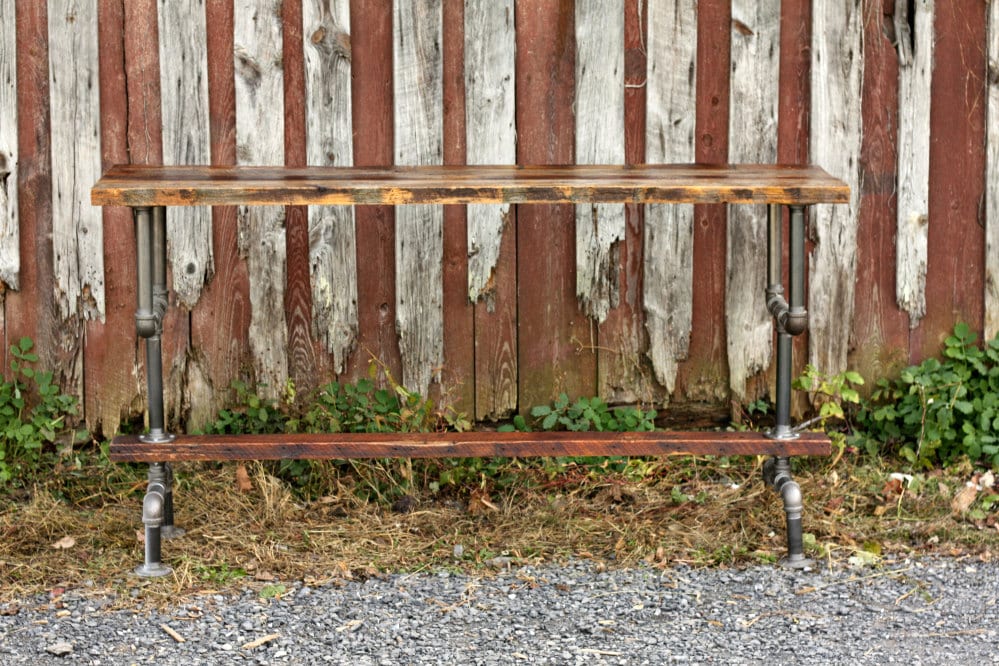 Industrial Wood & Pipe Bar Table