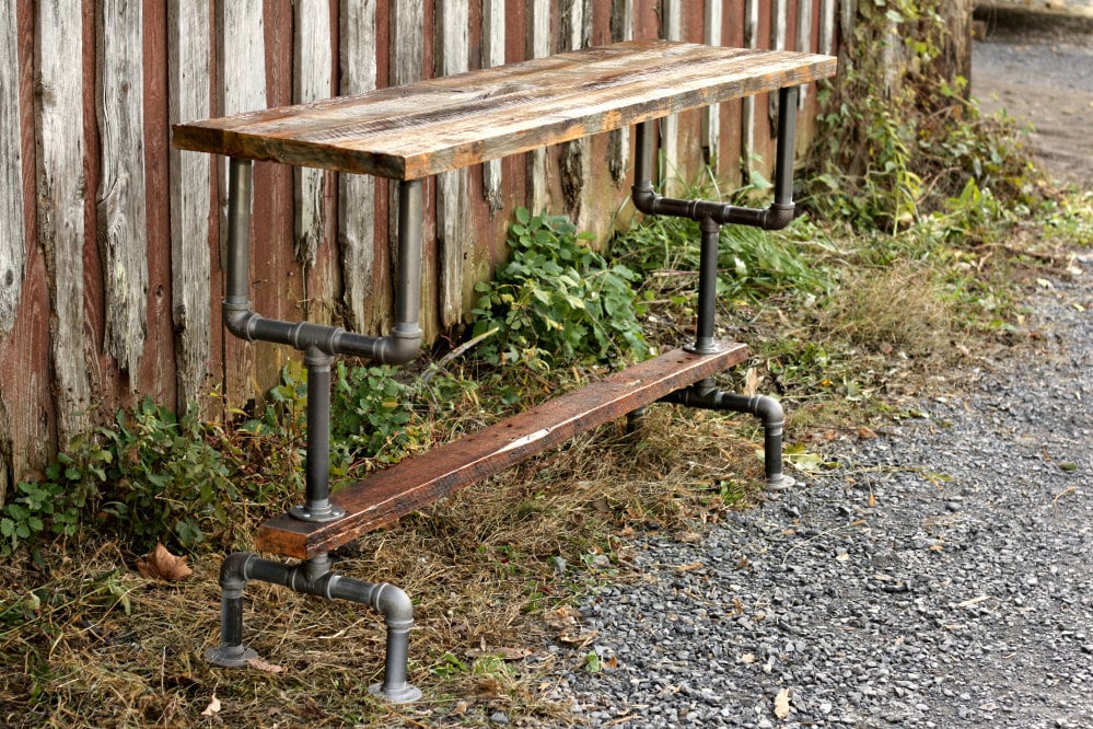 Industrial Wood & Pipe Bar Table