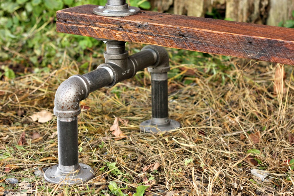 Industrial Wood & Pipe Bar Table