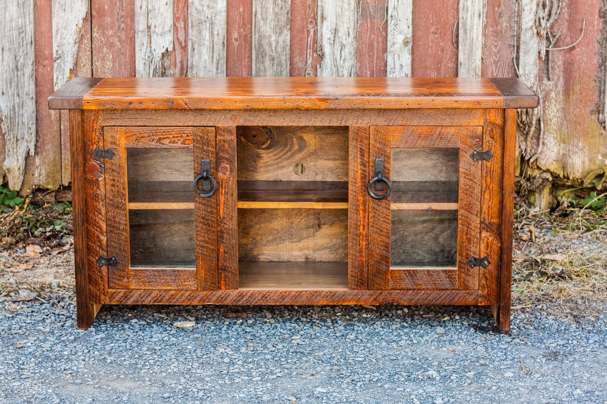 Antique-inspired Wood Media Console with Storage