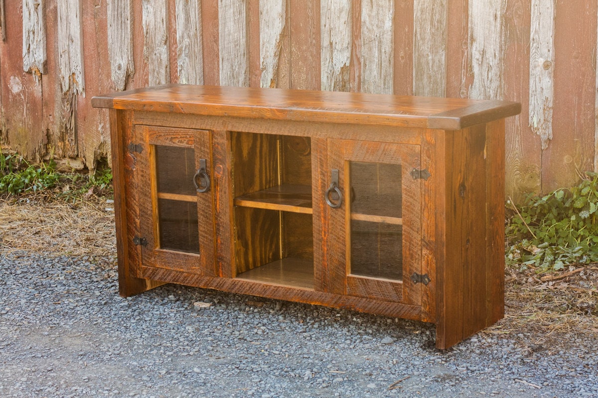 Antique-inspired Wood Media Console with Storage