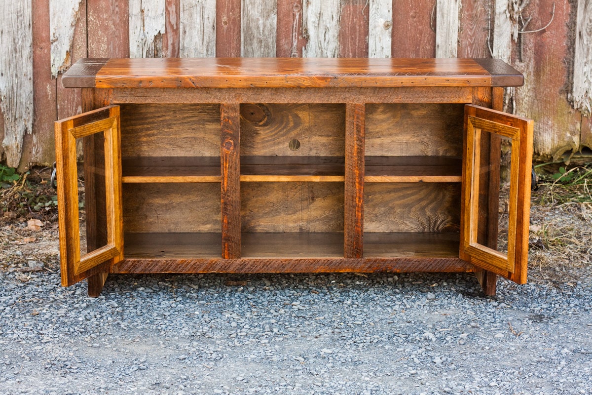 Antique-inspired Wood Media Console with Storage