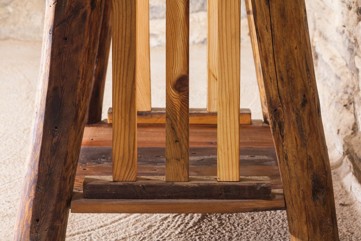 Pine Log End Table