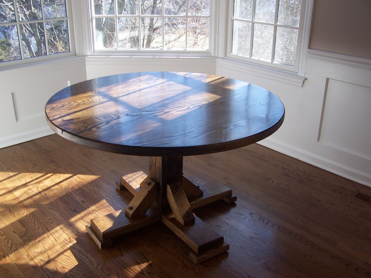 Vintage Oak Pedestal Dining Table