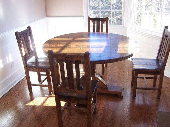 Vintage Oak Pedestal Dining Table