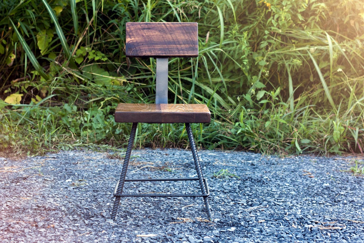 Reclaimed Oak Factory Bar Chair