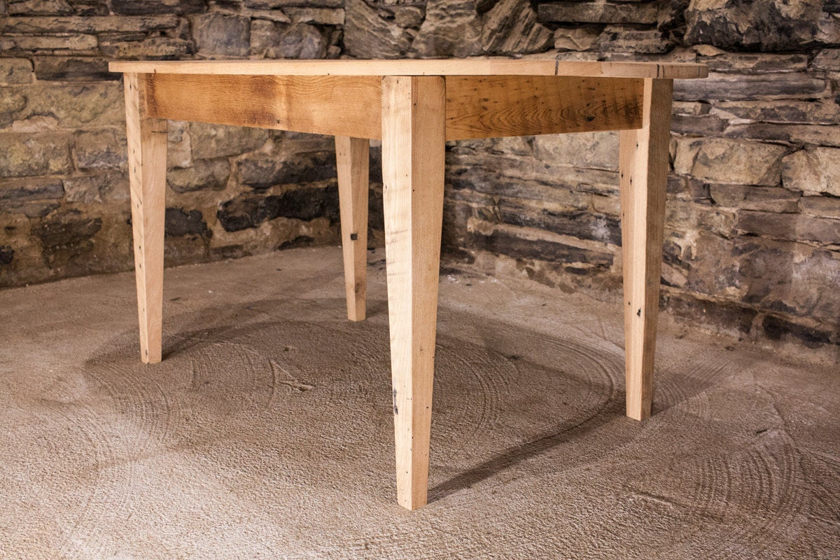 Mid-century Modern Reclaimed Wood Oval Dining Table