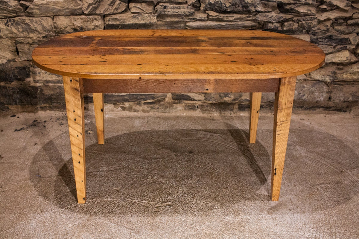 Antique-inspired Oval Pine Dining Table