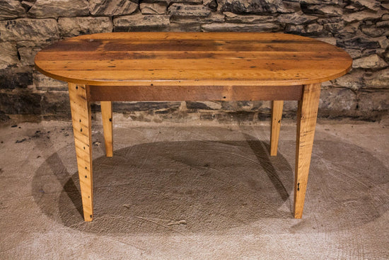 Antique-inspired Oval Pine Dining Table