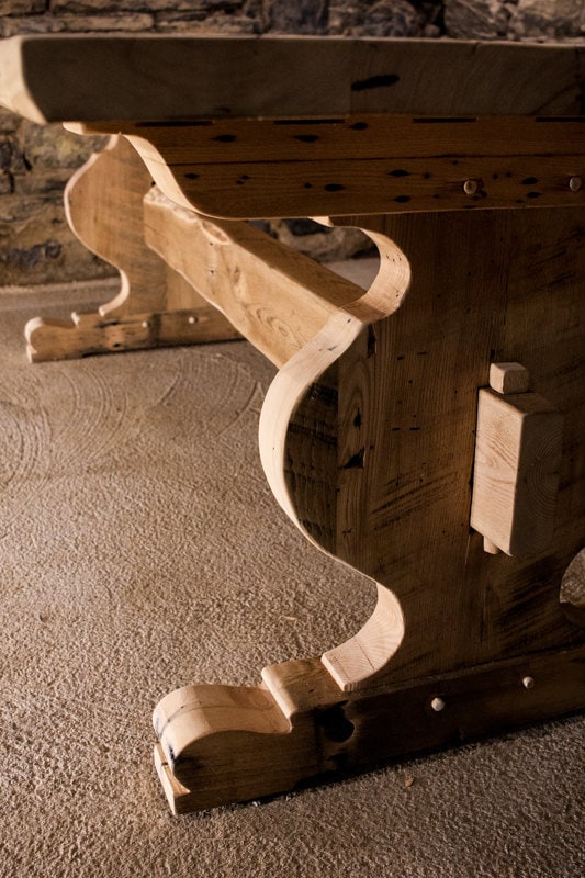 Reclaimed Oak Trestle Dining Table