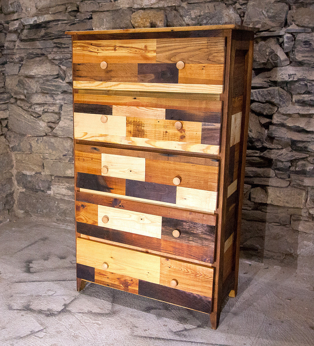 "Tallboy" Reclaimed Wood Patchwork Dresser