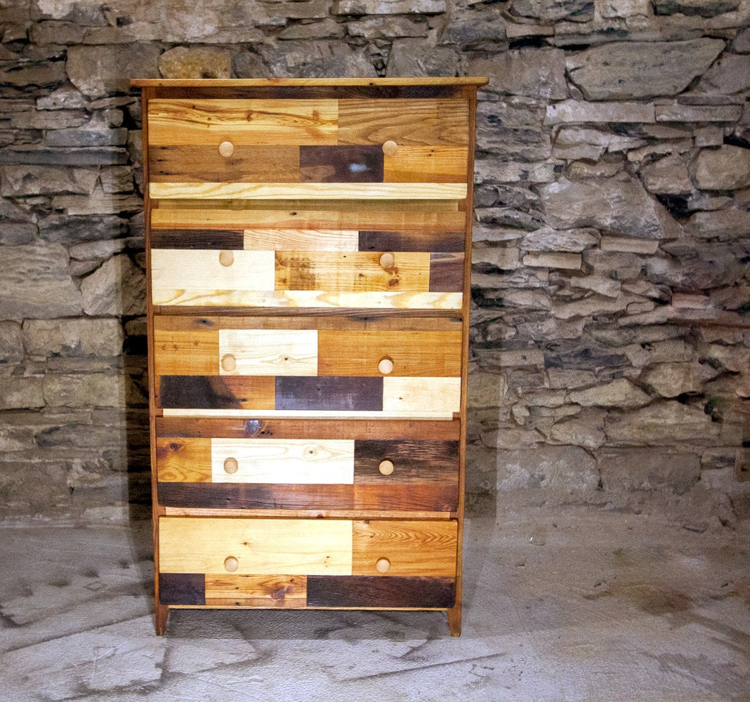 "Tallboy" Reclaimed Wood Patchwork Dresser