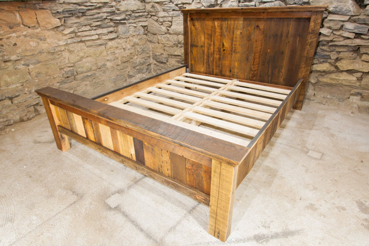 Reclaimed Barnwood Panel Bed