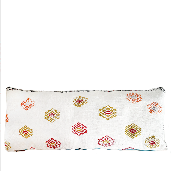 White Throw Pillow With Pops of Color