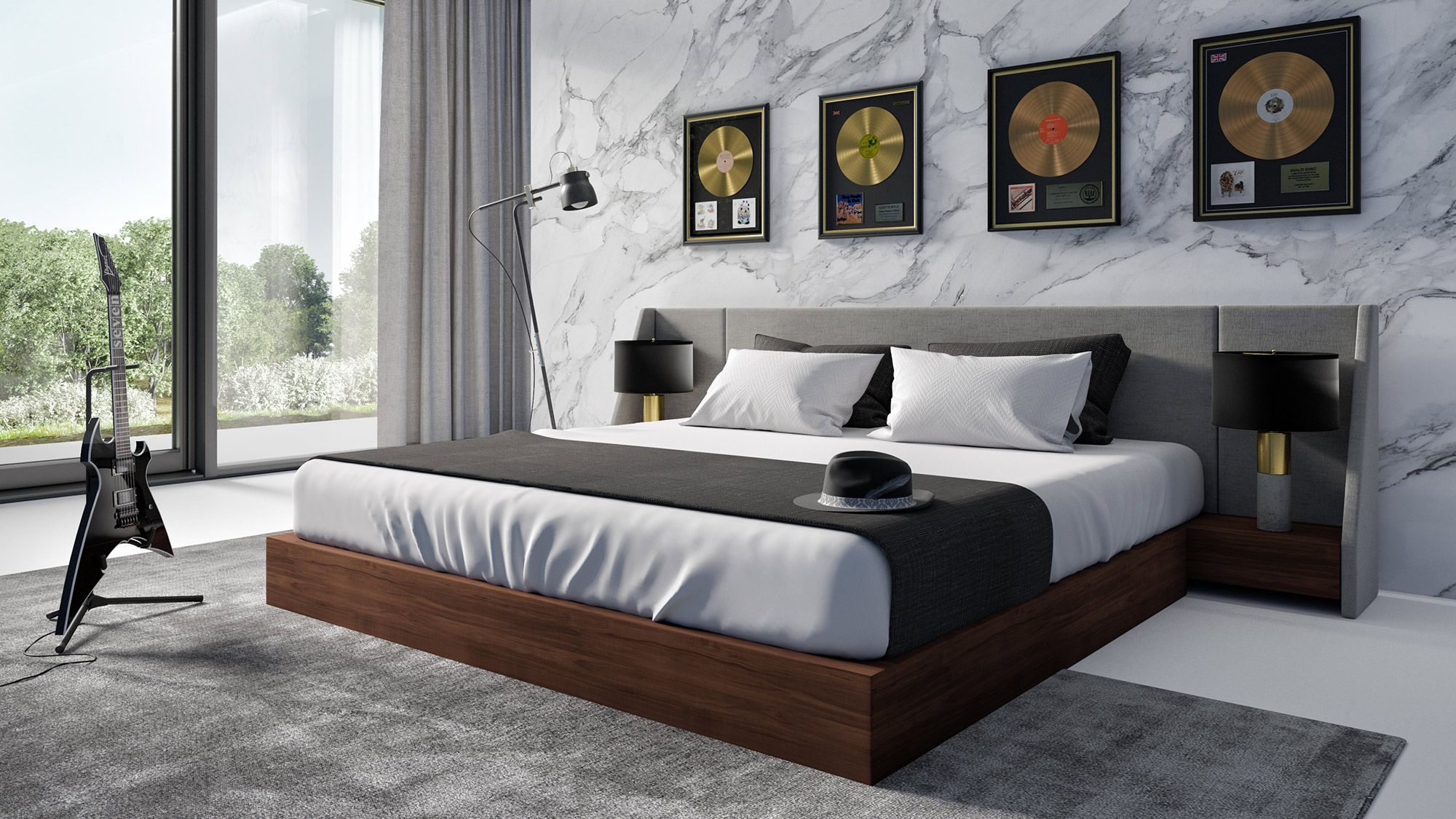 Queen Nova Domus Jagger Modern Grey Bedroom Set