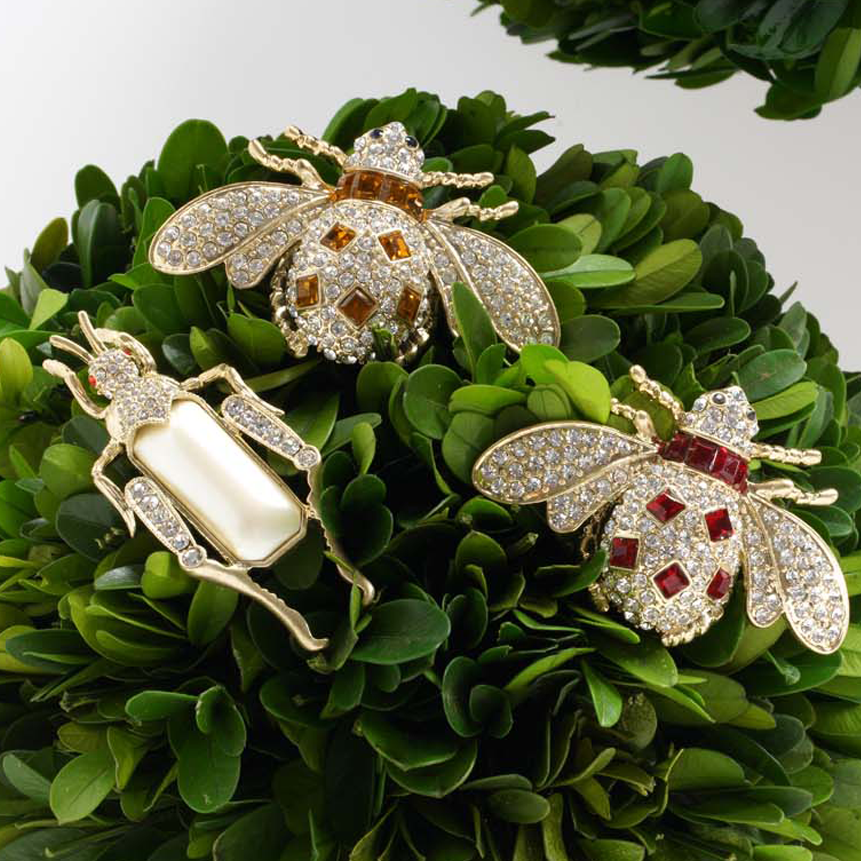 Jeweled Insect Clip Set