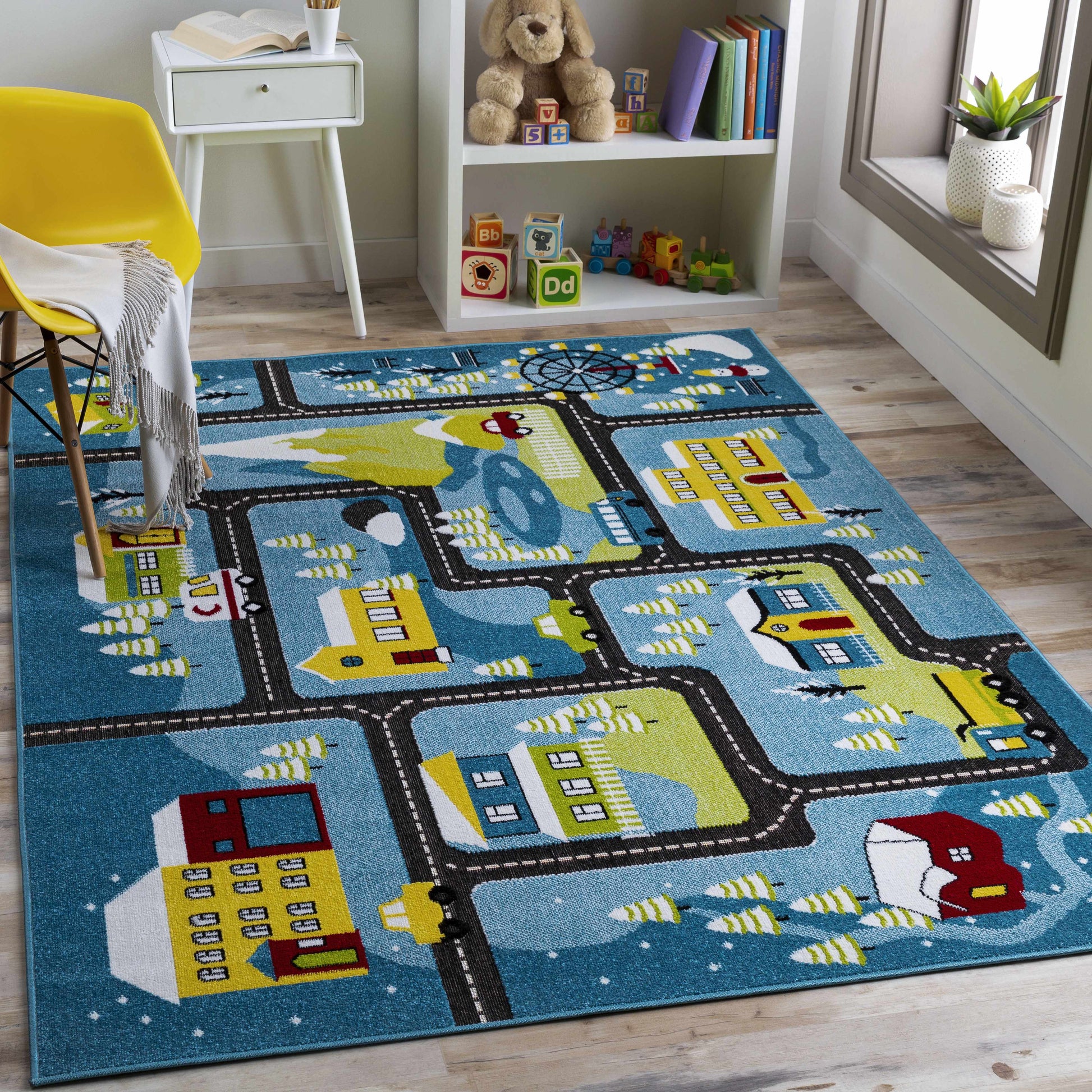 Kids Playroom Area Rug, Road