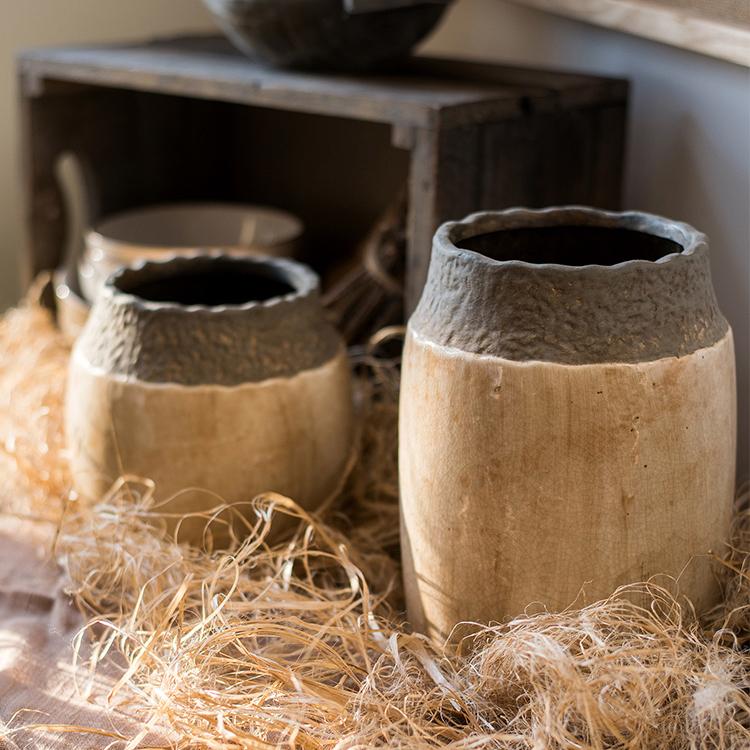 Khaki Coarse Pottery Jar