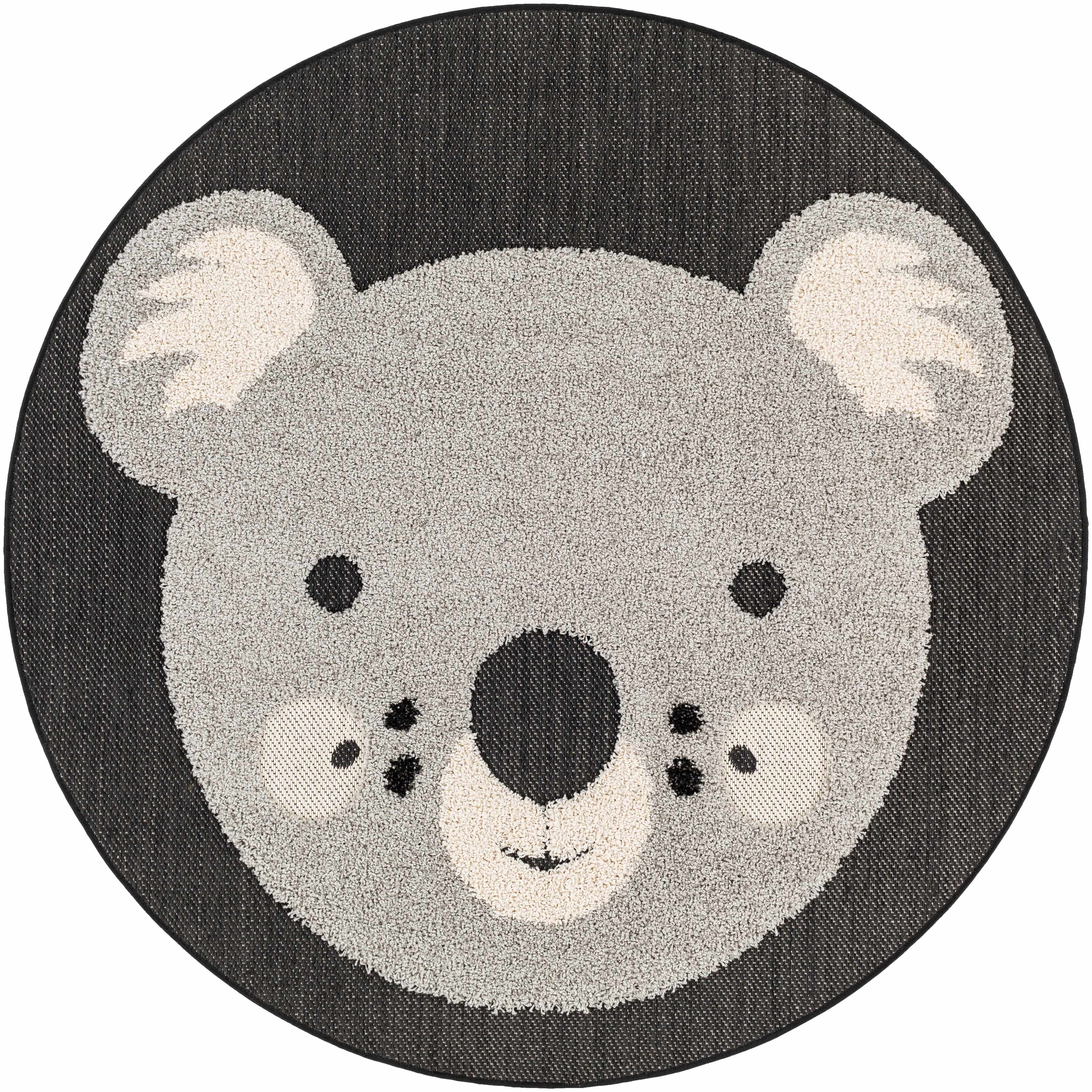 Kids Nursery Round Rug, Koala Animal Print