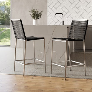 Modrest Lathrop - Modern Outdoor Black Counter Stool