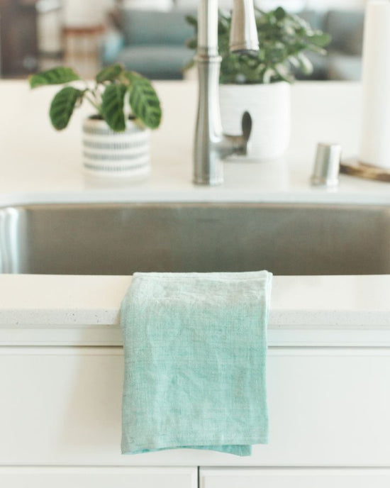 Stone Washed Linen Tea Towel