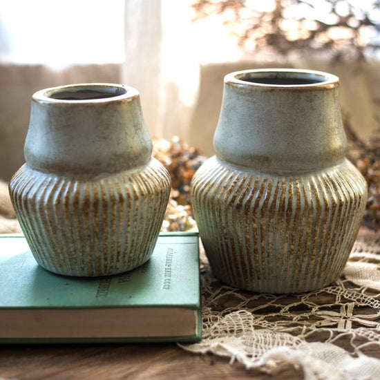 Light Blue Underglazed Ceramic Vase