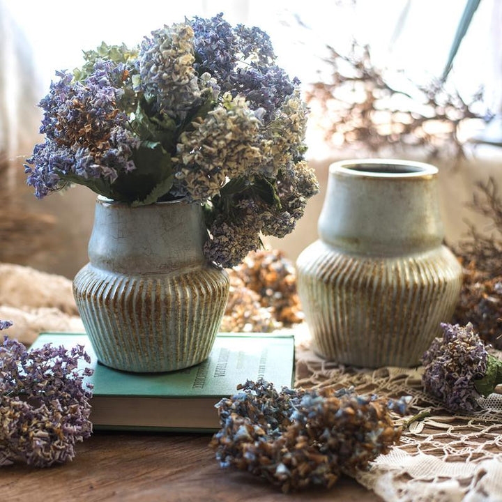 Light Blue Underglazed Ceramic Vase