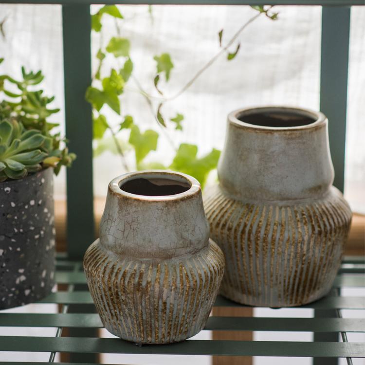 Light Blue Underglazed Ceramic Vase